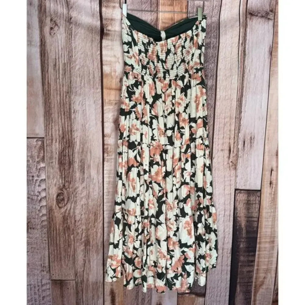 Abercrombie & Fitch Dress Knotted Halter Floral Maxi Smocked‎ Romantic Large
